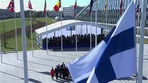 Finland's flag raised at NATO headquarters | News UK Video News | Sky News