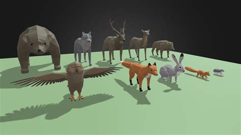 Free Wild Animal 3D Models - 3D model by craftpix_net [809c713] - Sketchfab