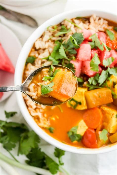 Thai Vegan Tofu Curry with Watermelon Rind (Super Easy & Cozy)