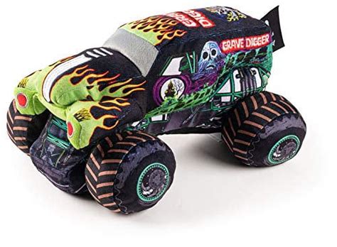 Monster Jam Grave Digger 12.5 inch Pillow Buddy, Green Flames, Black ...