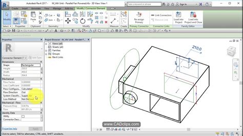 REVIT HVAC PROJECT 03 INSERT VAV UNIT OPEN FAMILY LOOK AT CONNECTORS - YouTube