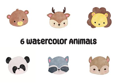 the animals head watercolor 17097989 Vector Art at Vecteezy