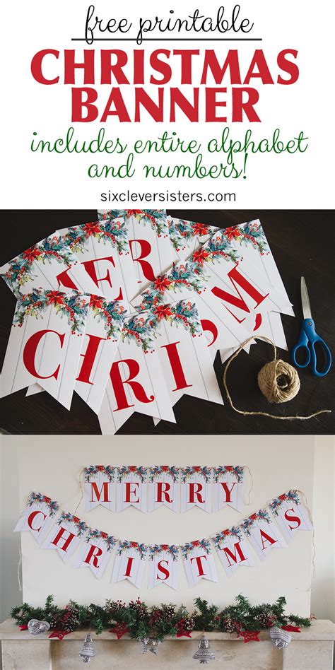 Merry Christmas Banner Free Printable 70.9 X 11.8 Inch (lw),. - Printable Templates Free