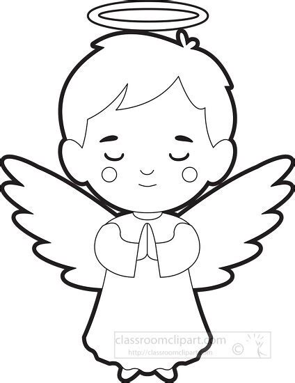 Angel Clipart Black White