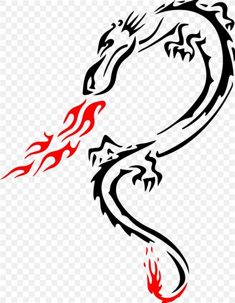 Dragon Fire Tattoo Clip Art, PNG, 1810x2340px, Dragon, Art, Artwork, Black And White ...