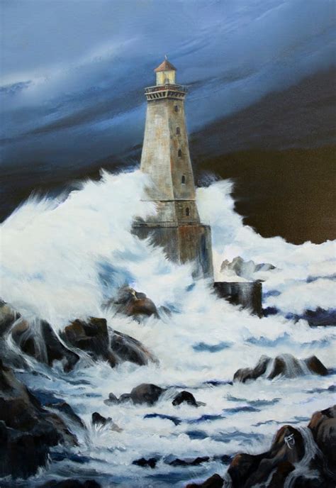 Light House Wall Art Lighthouse Paintings Gray and White - Etsy