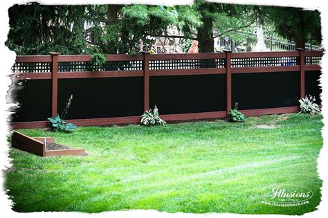 Rosewood and Black PVC Vinyl Privacy Fence | Illusions Fence