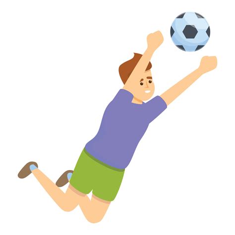 Kid catch soccer ball icon, cartoon style 14306779 Vector Art at Vecteezy