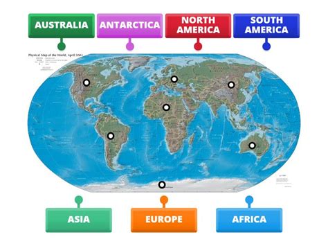 Continents of the World - Labelled diagram