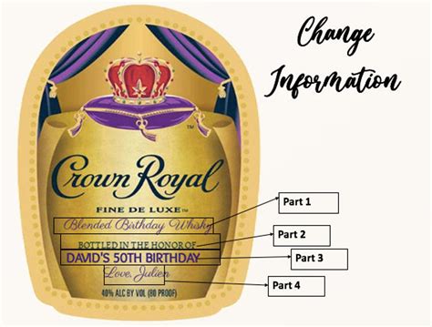 Crown Royal Label Template Free