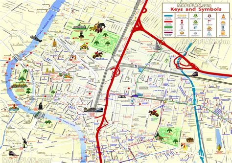 Bangkok top tourist attractions map - Great things to do with kids & family - 3-day visitor trip ...