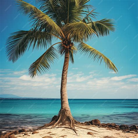 Premium AI Image | Coconut Tree with the Beach Background