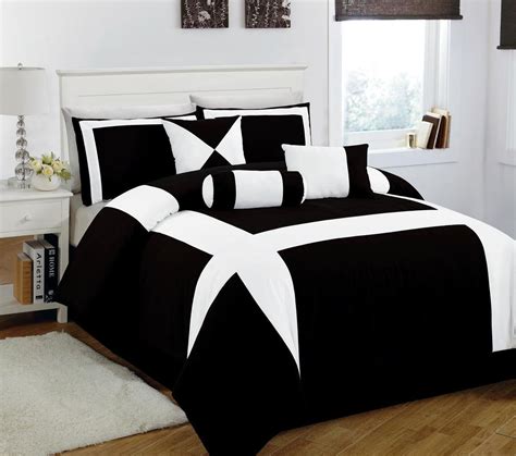 11 Piece King Jefferson Black and White Bed in a Bag w/600TC Cotton Sheet Set:Amazon:Home ...