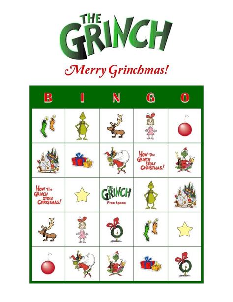 Grinch Bingo Free Printable