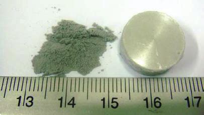 Aluminium powder with a diameter size of 35 μ m and aluminium tablet ...