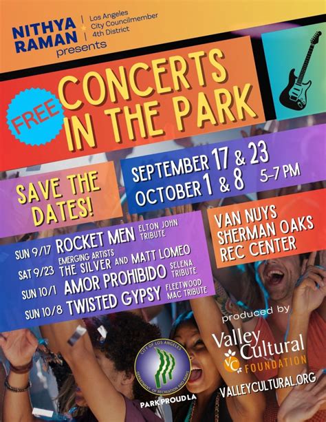 Valley Cultural Foundation Announces 4 Free Concerts at Van Nuys/Sherman Oaks Park - Valley ...