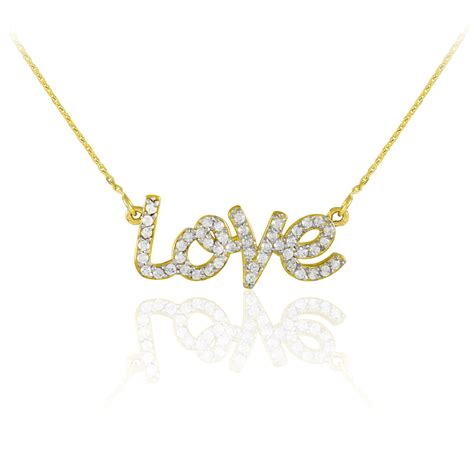 14K Gold "Love" Diamond Necklace