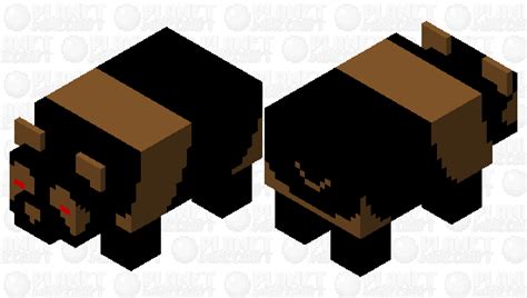 Brown dark panda Minecraft Mob Skin