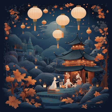 Premium AI Image | mid autumn festival 2023