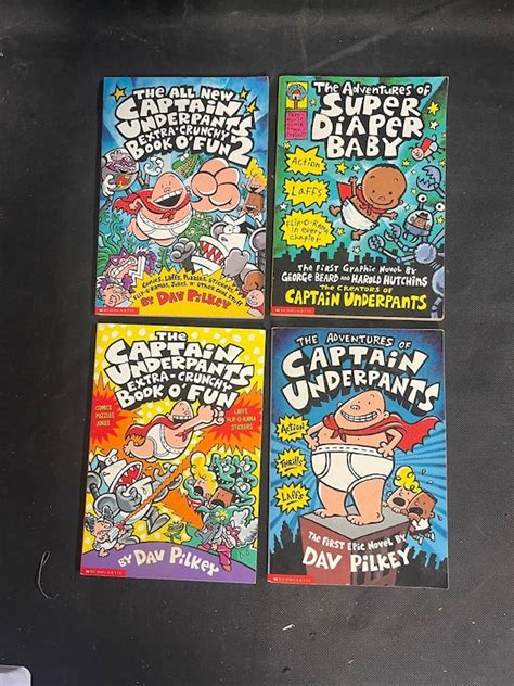 Captain Underpants and Super Diaper Baby Lot of 4 Books | Etsy