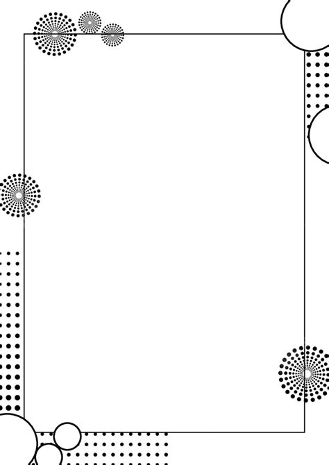 Easy-to-create Polka-dot Design In Black And White Page Border Background Word Template And ...