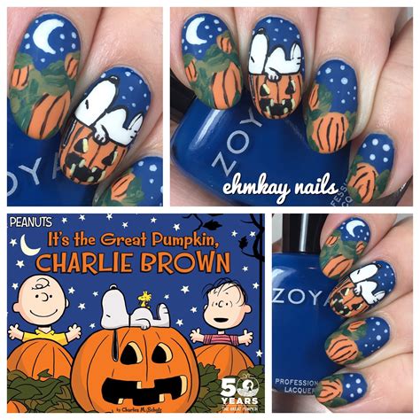 ehmkay nails: 13 Days of Halloween Nail Art: Charlie Brown Nail Art