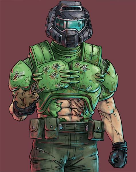 DOOMGUY and Daisy Fan art | Эскизы персонажей, Игровые арты, Рисунки