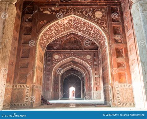 Interior of Taj Mahal. stock photo. Image of architecture - 92477920