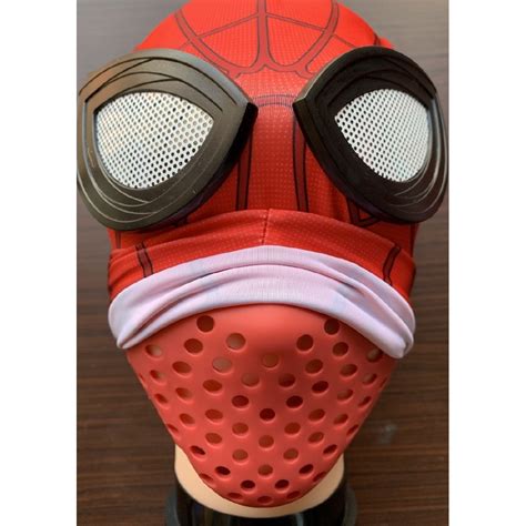 Spider Man Faceshell Spiderman Mini Mask Cosplay Props Silica Black/Red Halloween Deadpool Half ...