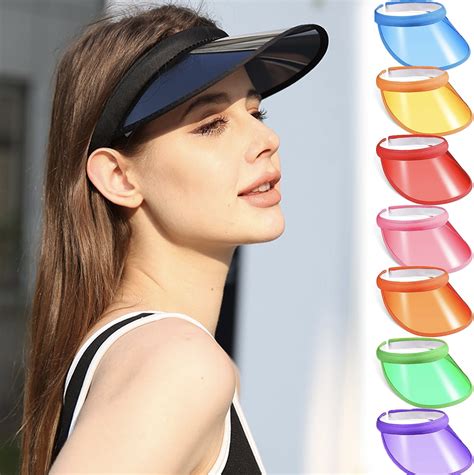 Plastics Clear Sun Visor UV Protection Hat Cap Headwear Sunhat for Golf Tennis Beach Cycle ...