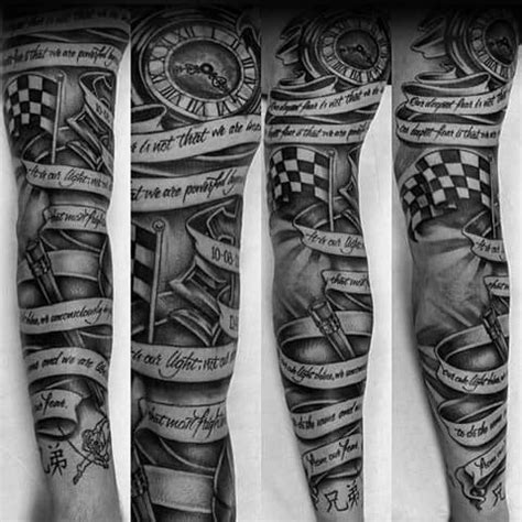 40 Checkered Flag Tattoo Ideas For Men - Racing Designs