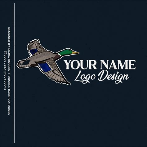 Custom Mallard Duck Logo Design Add Your Own Name Design Hunting Logo ...