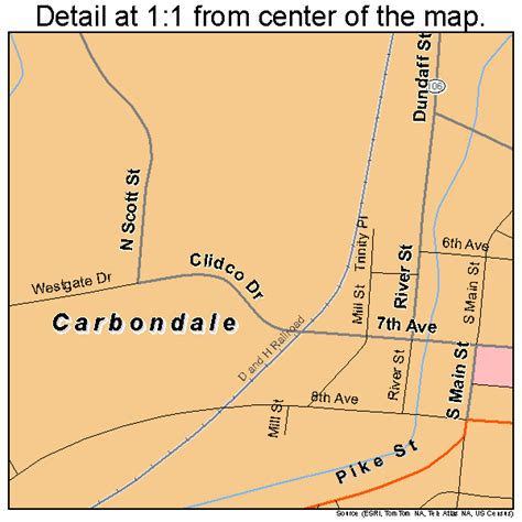 Carbondale Pennsylvania Street Map 4211232