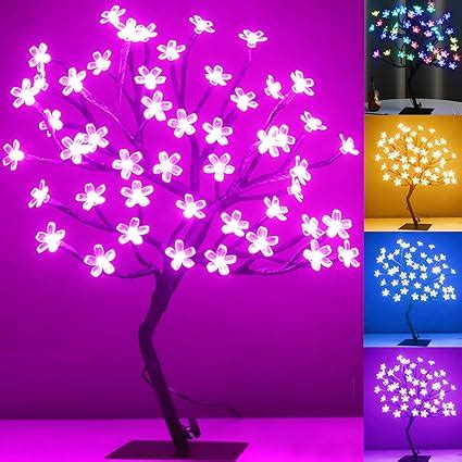 Amazon.com: Pooqla 18 Inch 48 LED RGB Cherry Blossom Tree Light with Remote 16 Color-Changing ...