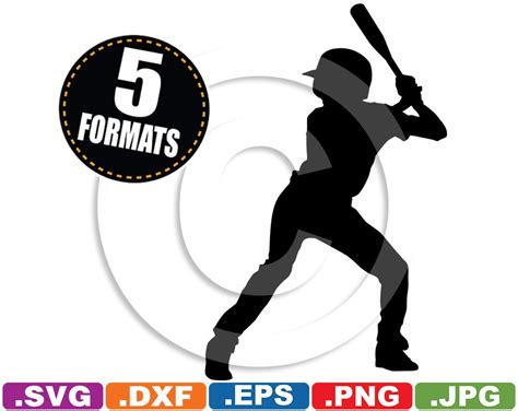 Youth Baseball Silhouette Clip Art Image svg & dxf cutting