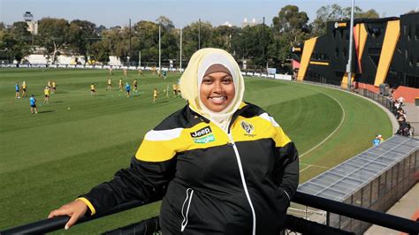 Hijab-wearing Rana Hussein sees Richmond AFL club Tigerland as a home ...