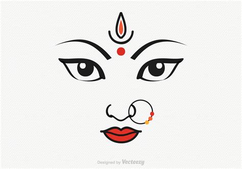 Vector Goddess Durga Illustration - Download Free Vector Art, Stock Graphics & Images