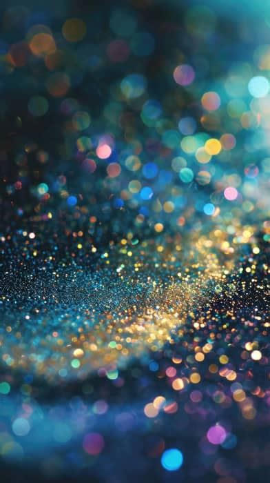 blue and gold glitter background, sparkling lights wallpaper, shiny bokeh texture, abstract ...