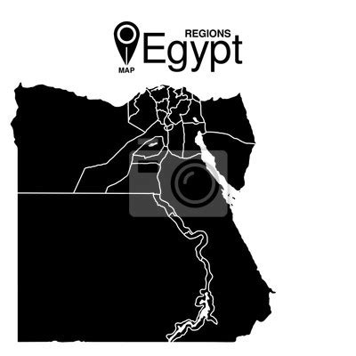 Egypt map. regions of egypt posters for the wall • posters sinai, region, geography | myloview.com