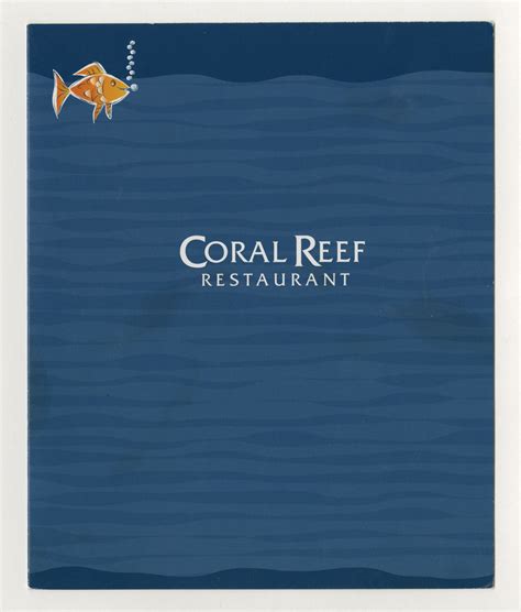 Collection of Coral Reef Restaurant Menu - ID: augdismenu20347 | Van Eaton Galleries