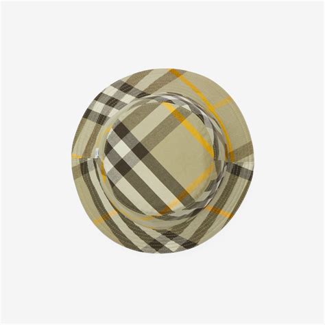 Reversible Cotton Blend Bucket Hat in Hunter - Men | Burberry® Official