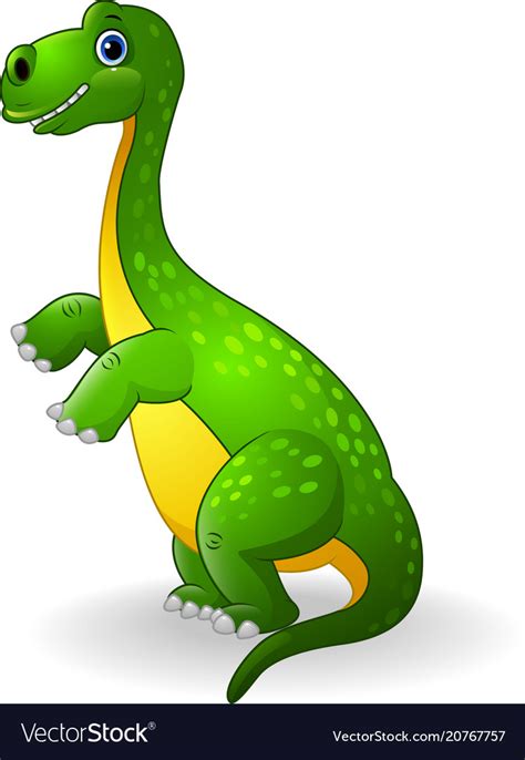 Cartoon green dinosaur Royalty Free Vector Image