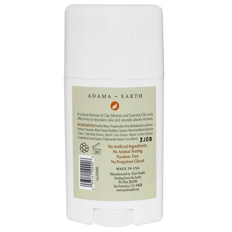 Zion Health Adama Minerals Clay Dry Deodorant Original – 2.5 oz ...