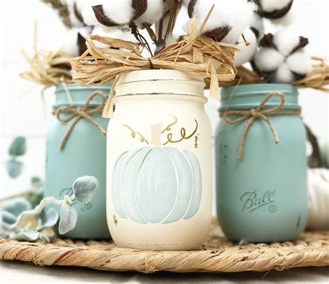 Blue Pumpkin Trio Autumn Home Decor Fall Decor