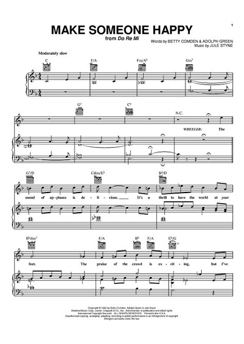 Make Someone Happy" Sheet Music for Piano/Vocal/Chords - Sheet Music Now