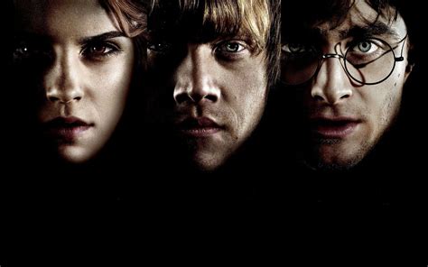 Daniel Radcliffe as Harry Potter, Emma Watson as Hermione Granger, and Rupert Grint as Ron ...