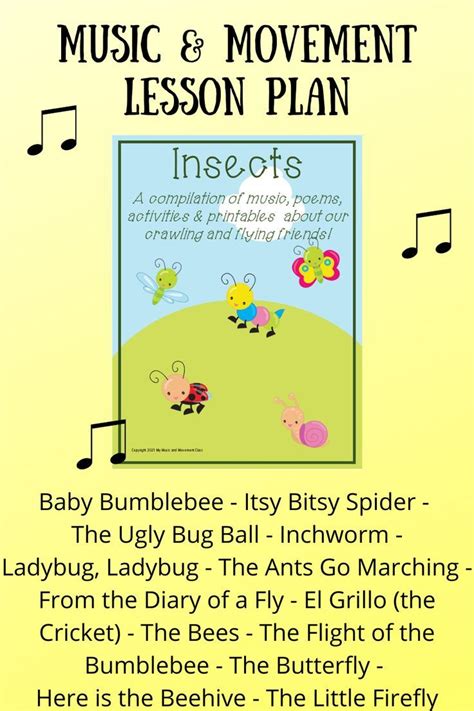 Insect Songs, bug songs, music and movement, preschool music, spring, insects