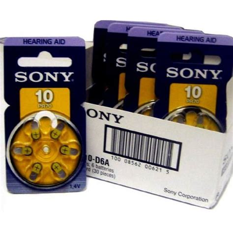 Hearing Aid Battery Sony size 10 made in Japan 30 batteries Pack - Walmart.com - Walmart.com