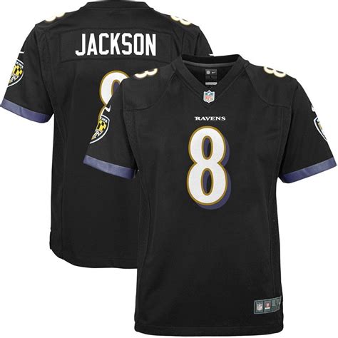 Youth boys Baltimore Ravens #8 Lamar Jackson jersey black