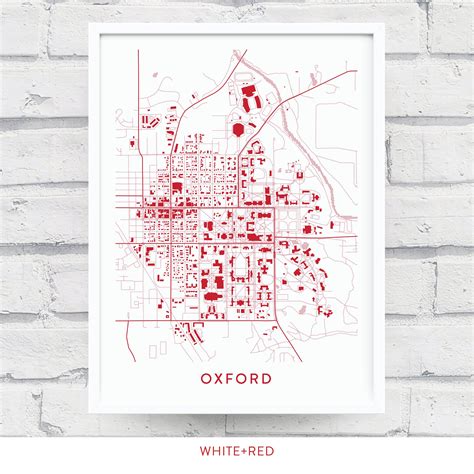 OXFORD OHIO Map Poster / College Town Map Gifts - Etsy